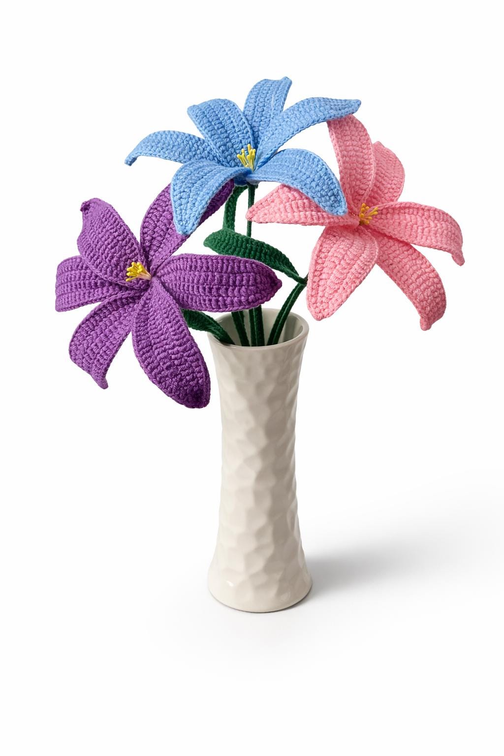 Crochet Lily Flower stick | Handmade Knitted Lily | Forever Flower Gift | Mother’s Day Gift | Valentine Gift | Home Decor | Knook & Knots