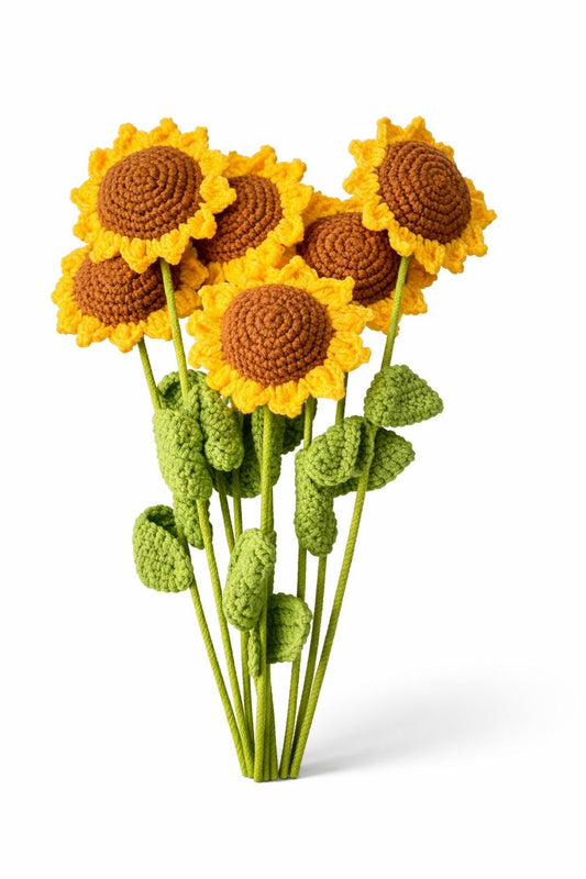 Handmade Crochet Sunflowers – Forever Flower Bouquet, Interior Statement Piece