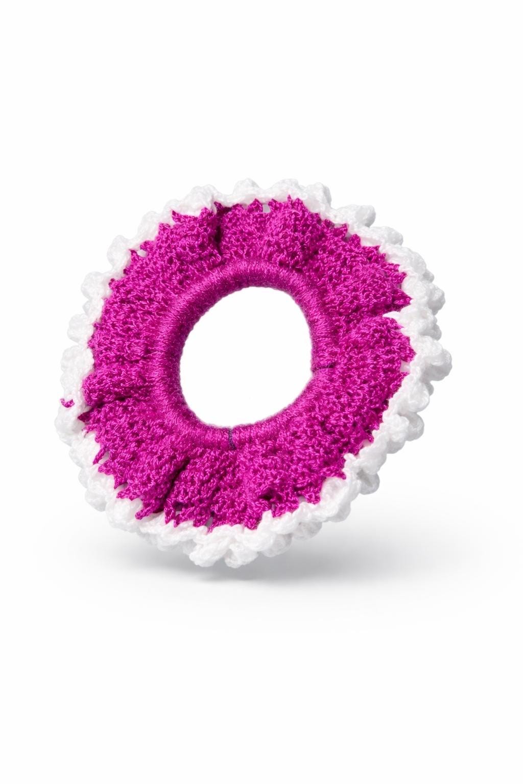 Handmade Crochet Floral Scrunchie | Soft Flower Hair Tie, Knook & Knots