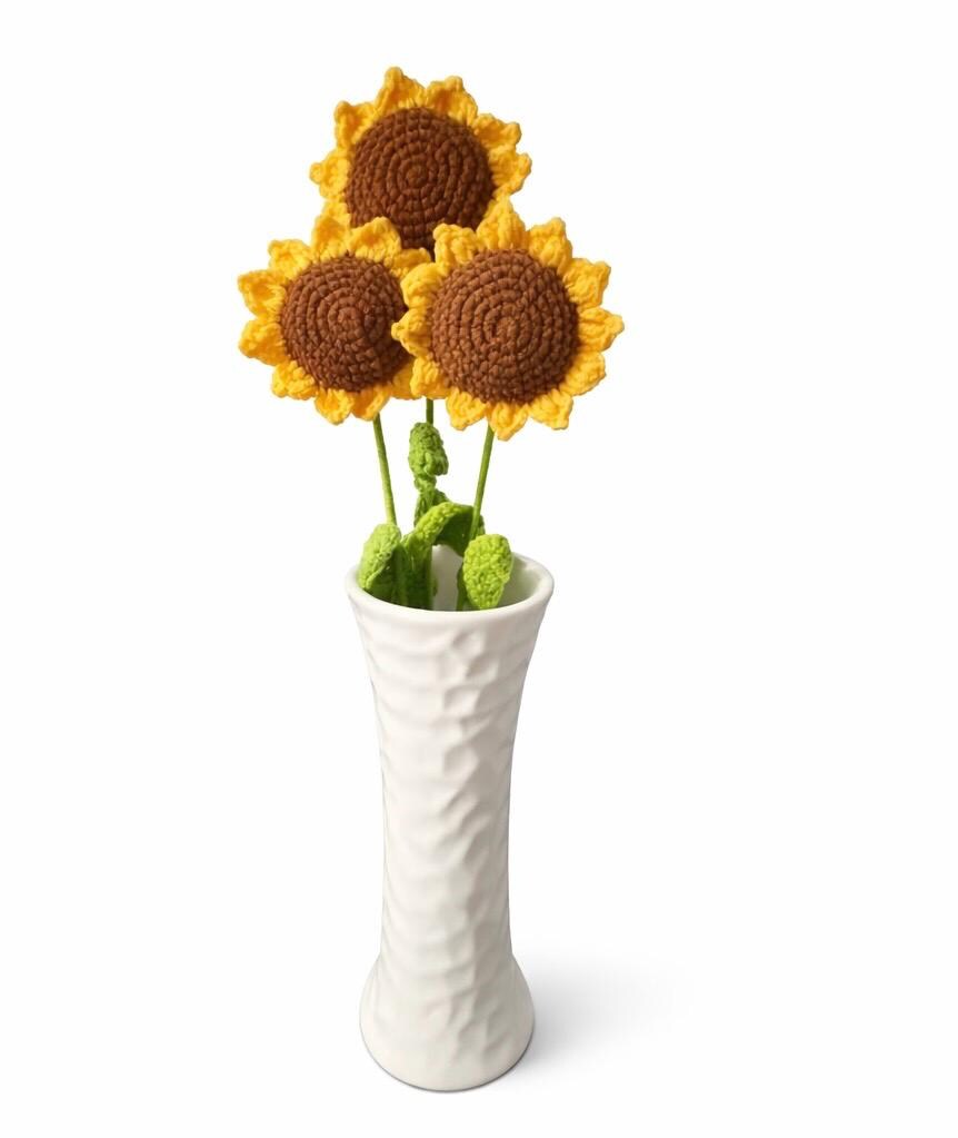 Handmade Crochet Sunflowers – Forever Flower Bouquet, Interior Statement Piece