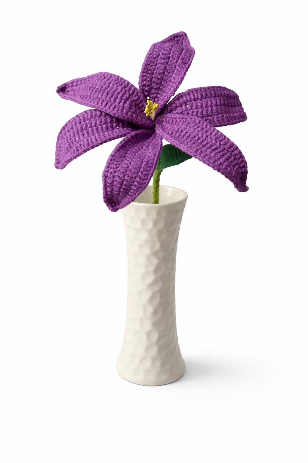 Crochet Lily Flower stick | Handmade Knitted Lily | Forever Flower Gift | Mother’s Day Gift | Valentine Gift | Home Decor | Knook & Knots
